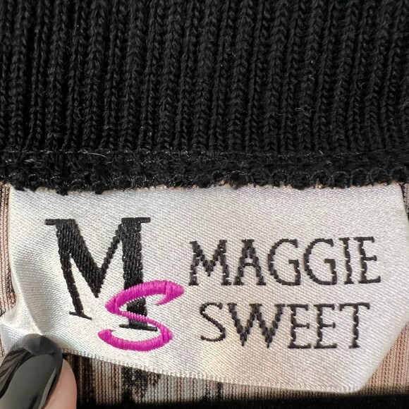 Maggie Sweet Vintage USA Made Animal Print Velvet Cardigan Size 1X Petite - Picture 2 of 4